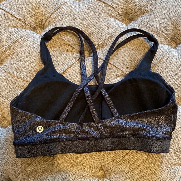 Lululemon energy bra metallic grey/black great condition - Picture 1 of 4